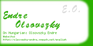 endre olsovszky business card